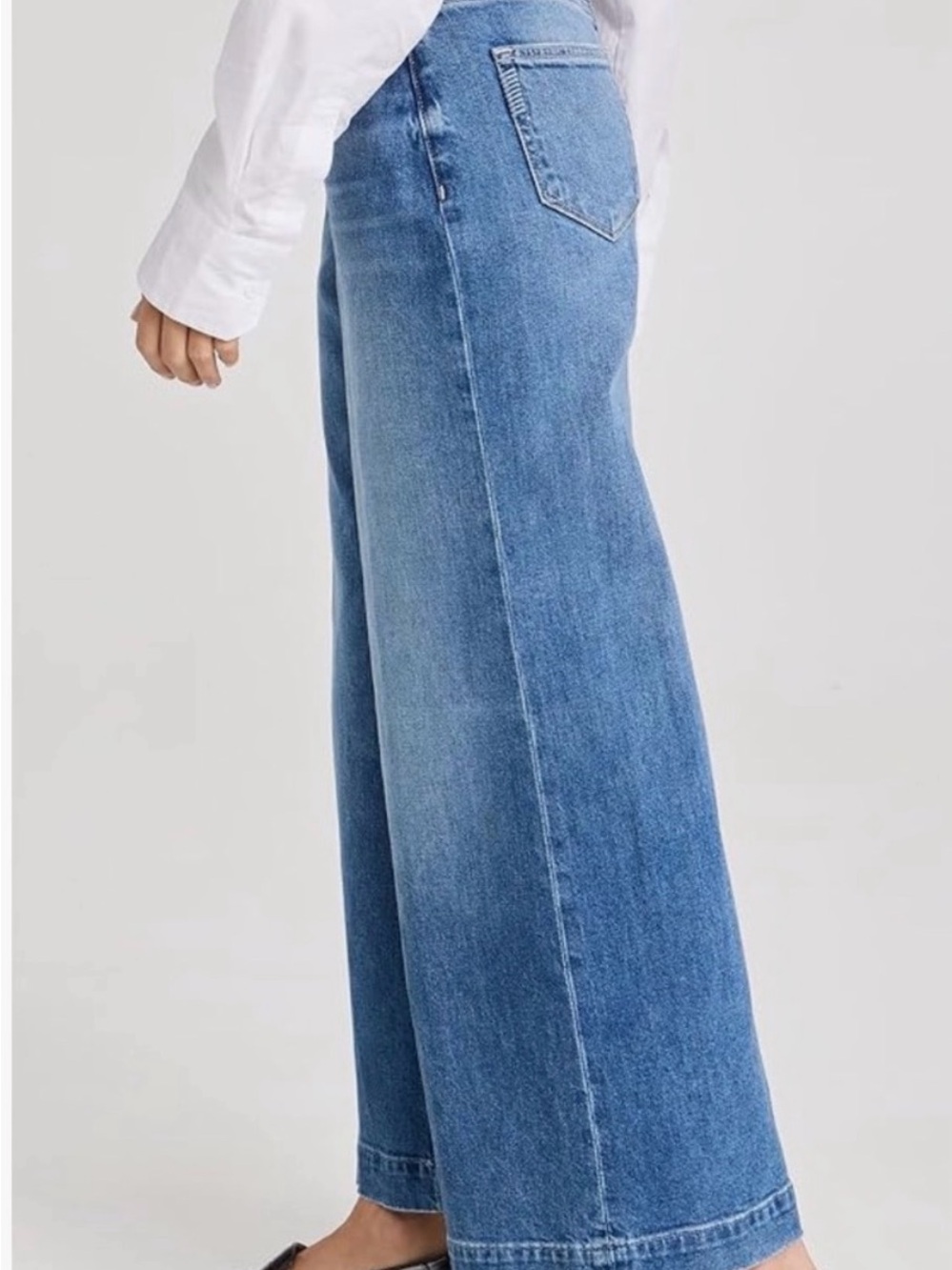 PAIGE Wide Leg High-Rise Blue Women's Jeans - Picture 3 of 13